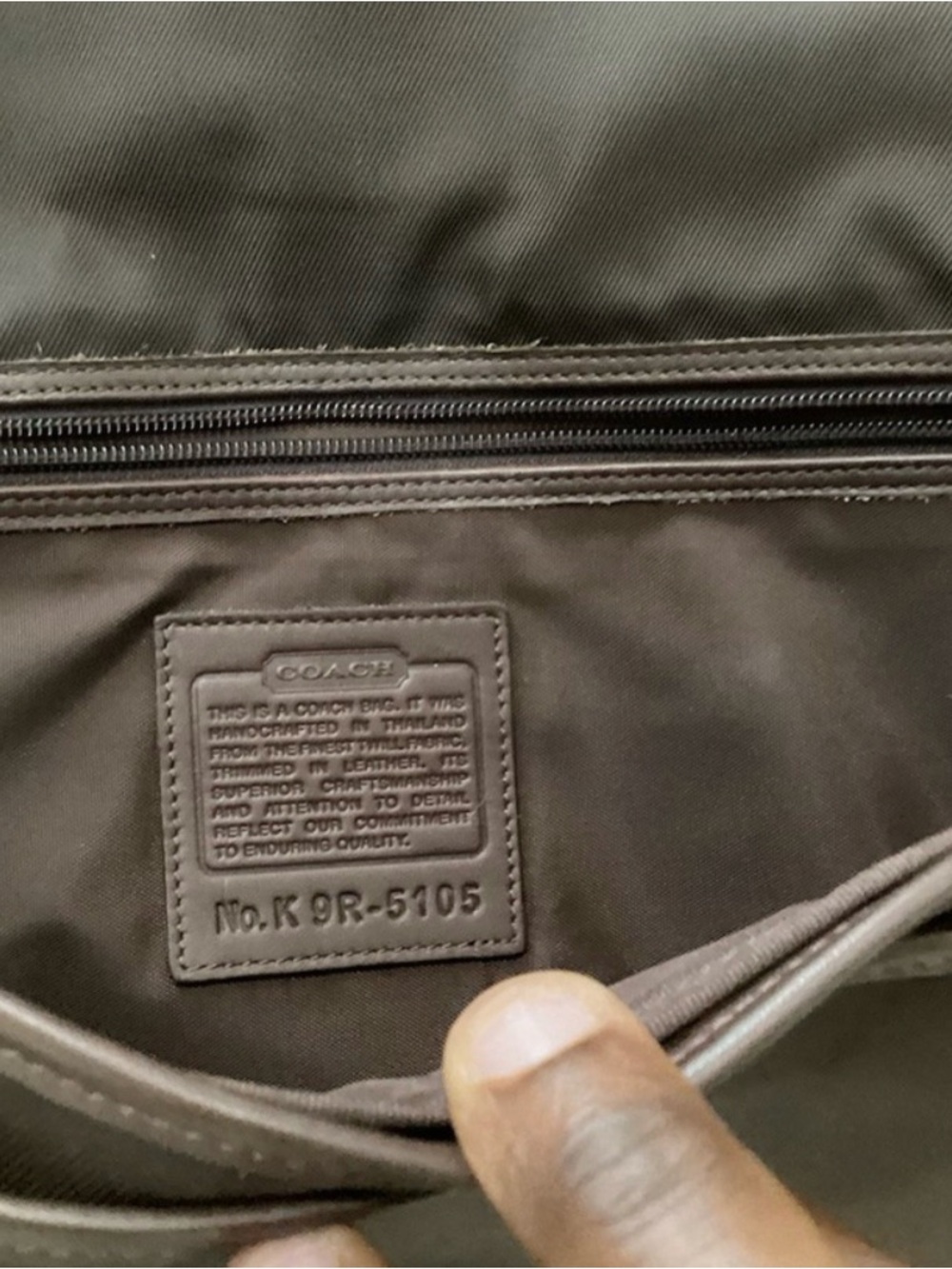 Coach Men’s Black Nylon Messenger Bag with Leather Trim